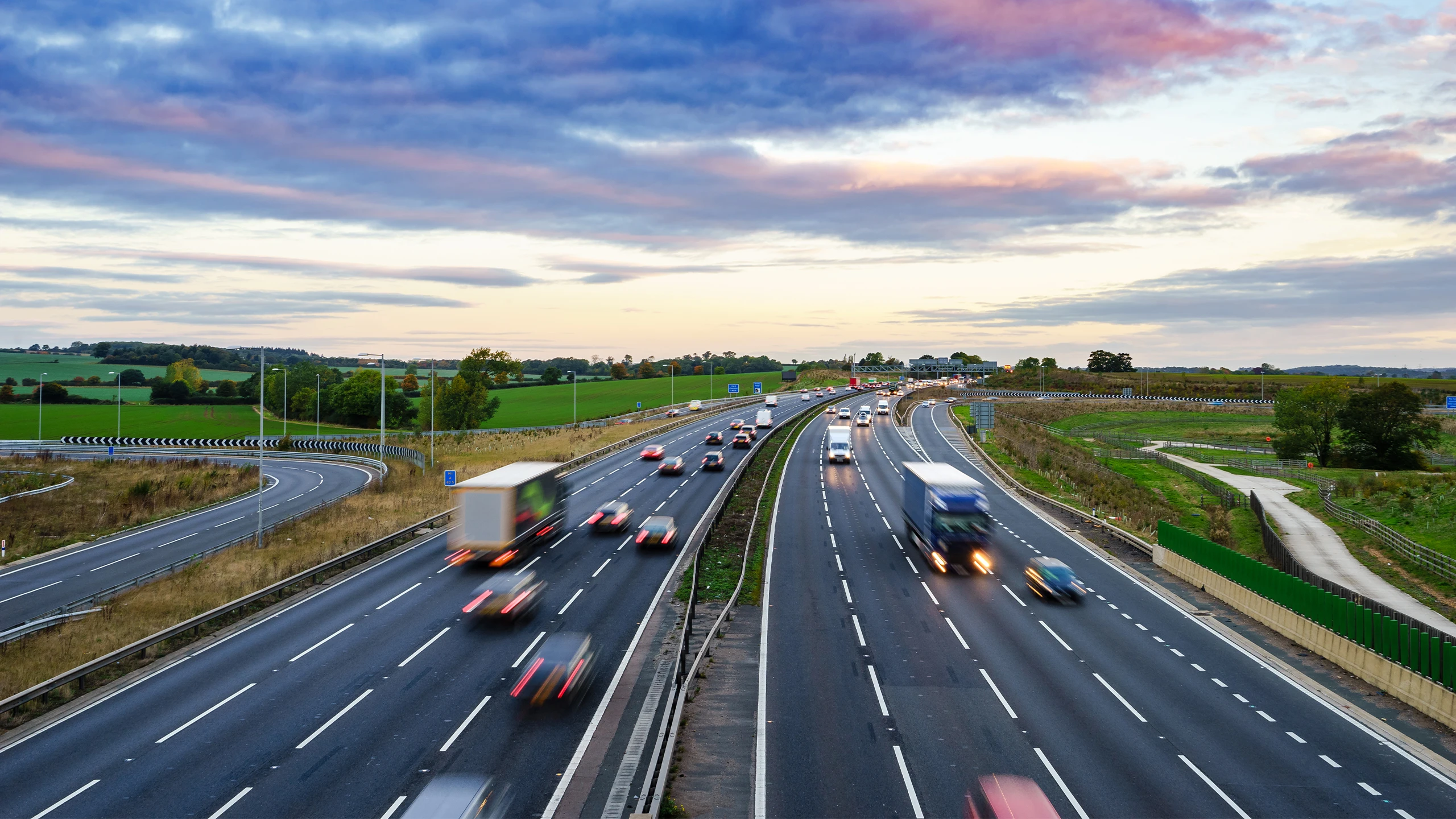 Vehicles travelling on the M1 motorway in the UK